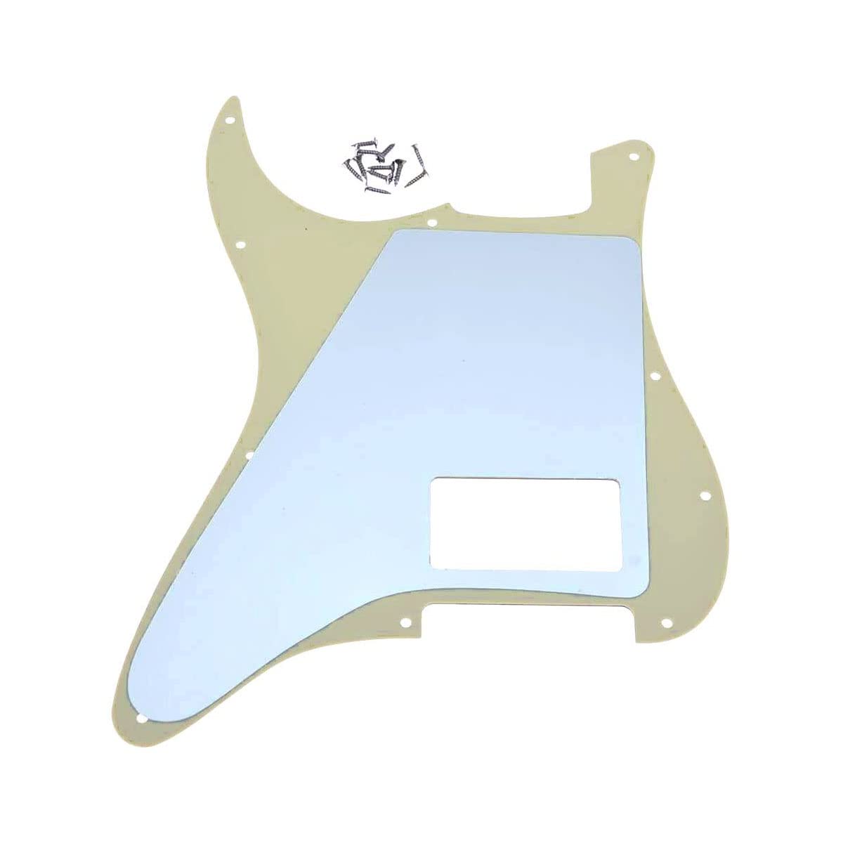 KAISH 11 Hole ST/Strat Style One Humbucker Guitar Pickguard Scratch Plate for Delonge Stratocaster/Strat Aged White 3 Ply - Image 3