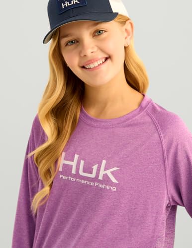 Image of HUK Boys Pursuit Solid Long Sleeve Shirt, Fishing Shirt for Kids