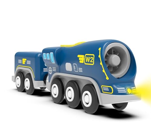 Image of Battery Operated Locomotive Trains for Wooden Tracks, Powerful Engine Toy Train Vehicle for Railway Track, Science Fiction Train Car Series Fit All Brands Railroad (Battery Not Included)