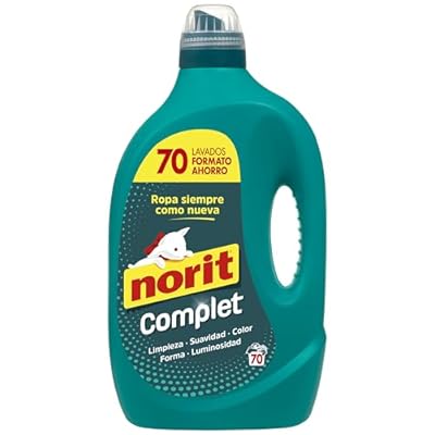 Norit Complet - Detergente Líquido para Toda la Ropa  Máxima Limpieza y Luminosidad  Cuida y Suaviza el Tejido  Mantiene Aspecto  Forma y Color Tras Lavado  70 Lavados - 3500 ml