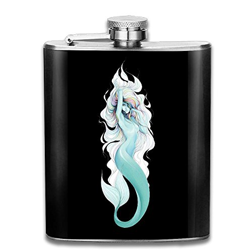CYMO Captive Mermaid Art Outdoor Portable Stainless Steel Flagon Liquor Hip Flask Set