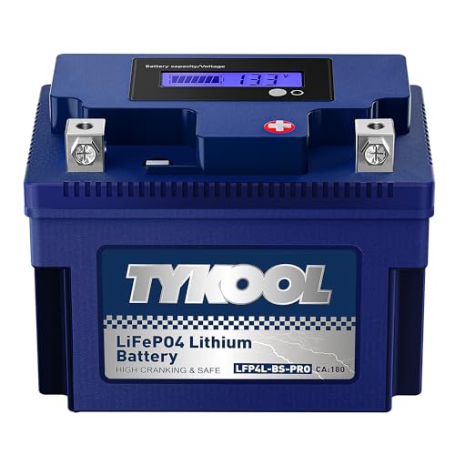 TYKOOL YTX4L-BS-Pro High PerformanceLithium Motorcycle Battery,180CCA 12.8V 3Ah LiFePO4 Powersports