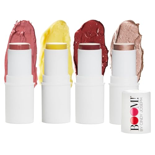 Boomstick Trio ® + Boomstick Rose Nude ® Boom Makeup Blush Sticks Multi Use Vegan Makeup Sticks - BOOM! by Cindy Joseph