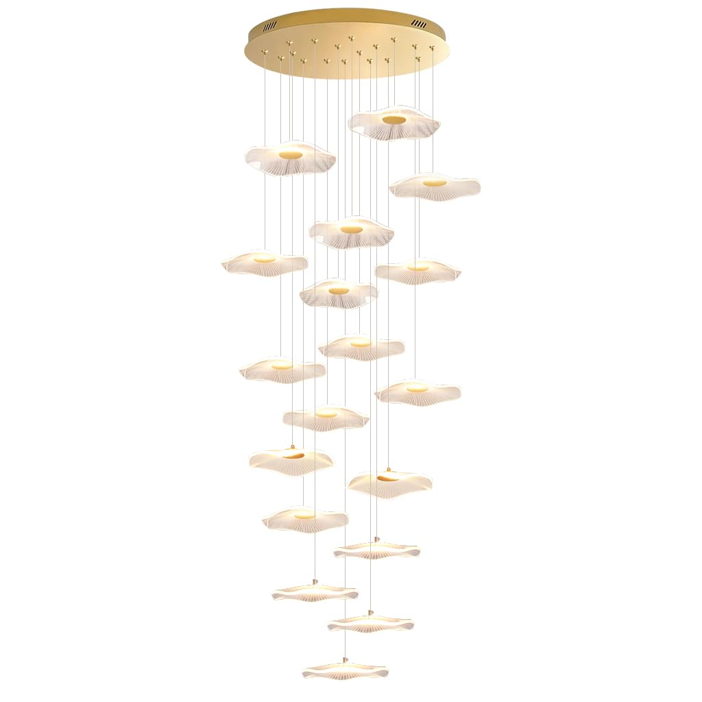 Suspension LED moderne télécommandée avec abat-jour en feuille de lotus
