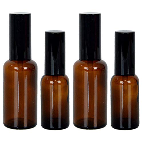 Preisvergleich Produktbild Beaupretty 4 Stück Braunglas-Sprühflaschen Leere Kleine Feinnebel-Sprühflasche für Ätherische Öle Parfüm-Reinigungsprodukte (30 Ml + 50 Ml)