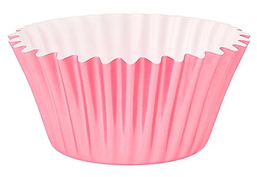 Foil Cupcake Liners 500 Count Mini Muffin Wrappers Greaseproof Baking Cups, Shiny Foil Exterior Pink 1.25" Bottom x 0.75" High