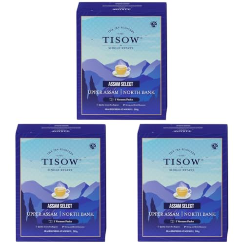 Image of TISOW Assam Select Strong Tea 500gm | 2 Premium Single Estate Teas of Upper Assam & North Bank | 2 Vacuum Packs from the Best CTC Tea Growing Regions of India (Pack of 3)