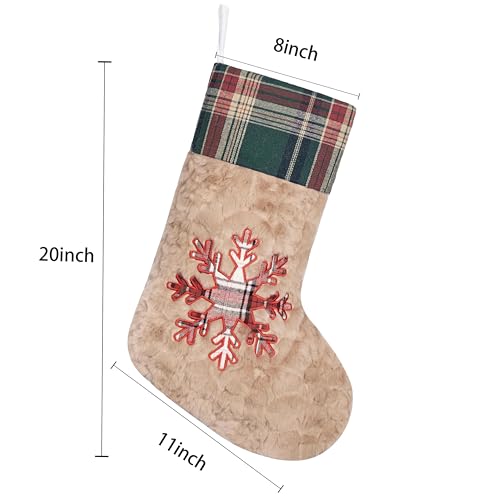LUBOT-New-5-Pack-Christmas-Stocking-20-Red-Green-Plush-Plaid-Mix-and-Match-Classic-Rustic-Farmhouse-Country-Cotton-Fireplace-Hanging-Xmas-Stockings-Decorations-for-Family-Holiday-Season-Decor LUBOT New 5 Pack Christmas Stocking 20 Red Green Plush Plaid Mix and Match Classic Rustic Farmhouse Country Cotton Fireplace Hanging Xmas Stockings Decorations for Family Holiday Season Decor