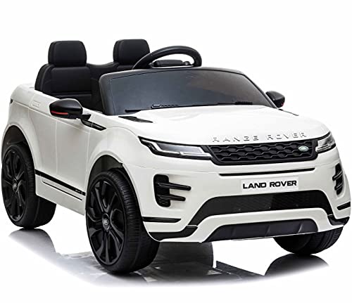 BC BABY COCHES - Coches Eléctricos para Niños Range Rover, Coches De Batería 12v, Música por Bluetooth, Suspensión, con Mando Teledirigido para Padres, Apertura De Puertas. (Blanco) Cover