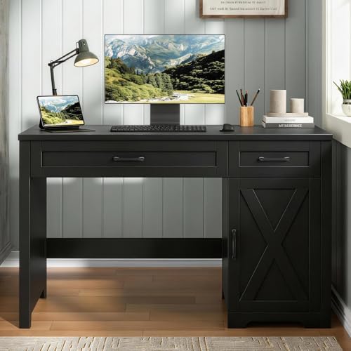 Vabches Farmhouse 51" Executive Desk,Computer Desk with Drawers and Storage