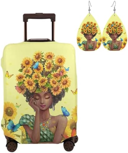 African American Afro Black Girl Luggage Cover