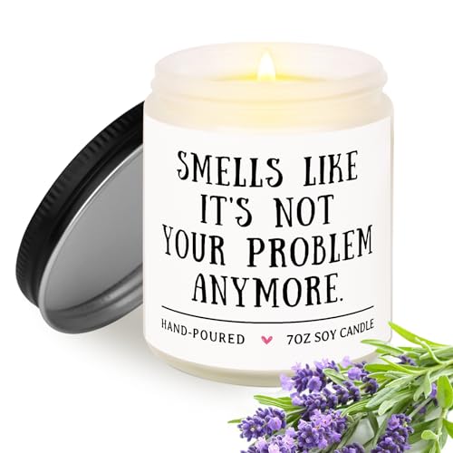 Leebbsin Funny Leaving Gifts for Colleagues Women Men, Retirement Gifts-Handmade Lavender Scented Soy Wax Candle- Leaving Presents for Colleagues, Friend Family Teacher Retirement Present Ideas