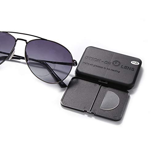 OuShiun Stick-on Bifocal Lenses Readers Stick Magnifying Adhesive Reading Lenses Reusable for Safety and Sunglass 2 Pair(+2.00) OS8801