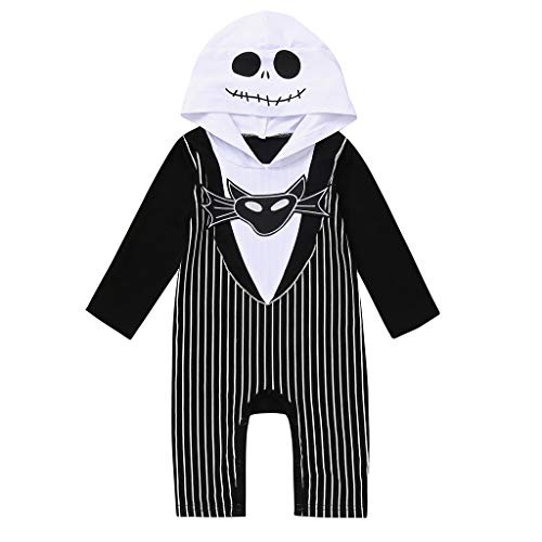 Baby Hooded Romper Newborn Boy Girl Long Sleeve Button Jumpsuit Bodysuit Clothes Outfits Demon Halloween