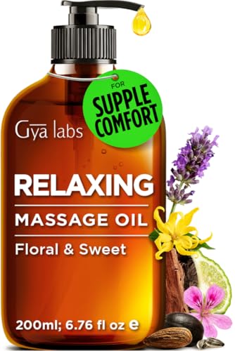 Gya Labs Entspannendes Massageöl - 200ml - Massageöl für tiefe Entspannung & tägliches Wohlbefinden - Schnell einziehende & nicht fettende Formel, Ohne Gentechnik & Tierversuchsfrei