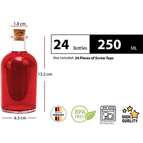 Lot de 12 ou 24 bouteilles Slkfactory de 250 ml, Verre, 24 x 250 ml - Image 3