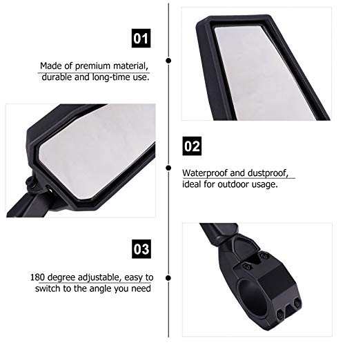 1 par de espelhos retrovisores de motocicleta ajustáveis para retrovisores laterais de motocicleta p