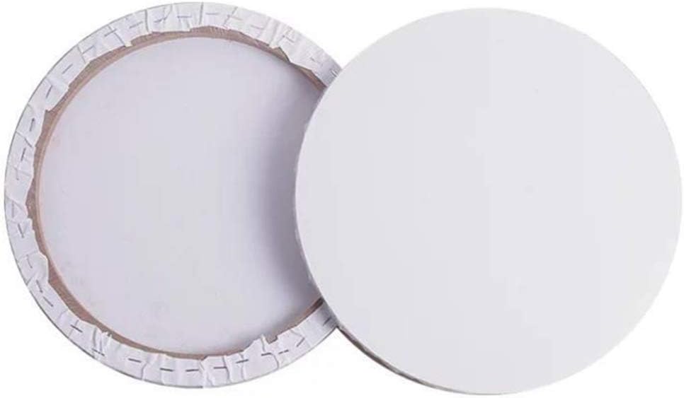 WINOMO Round Canvas Boards 40cm Round Cotton Stretched Canvas Oval Stretched Canvas Stretched Circle Canvas Board for Acrylic or Oil Paints Painting