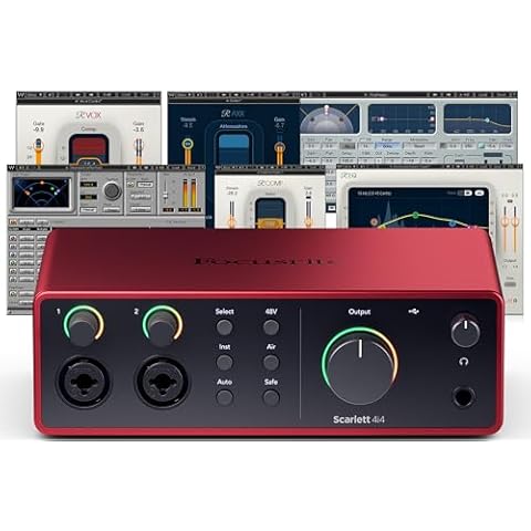 AudioDeluxe Focusrite Scarlett 4i4 (4th Gen) USB Audio Interface and Waves Musicians 2 Bundle Cover
