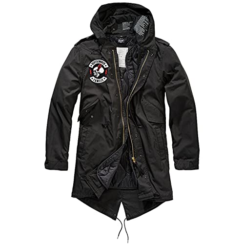 No Fight No Glory Männer und Herren Parka lang Winter Jacke mit heraustrennbaren Futter Deutschrock Familie Größe S bis 5XL Cover