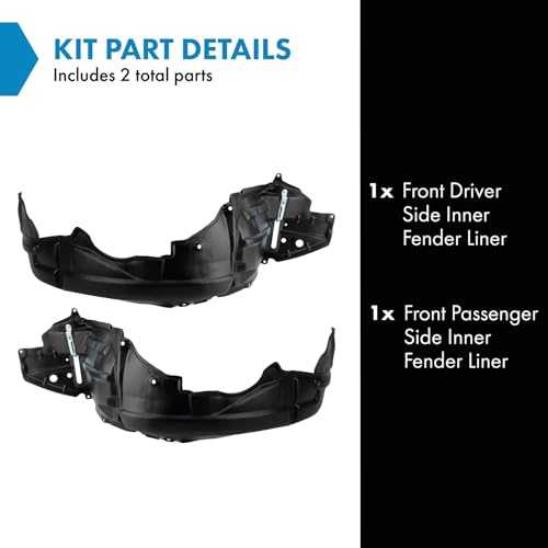 Image of TRQ Front Inner Fender Liner Set Compatible with 2014-2016 Scion tC SC1248111 SC1249111