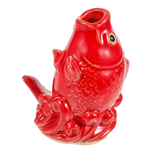 FONDOTIN Statue Carpe Céramique Réaliste pour Jardin Et Bassin Buse Fontaine Spray Décoration Extérieure De Bassin Et Étang Résistant Et Facile à Installer