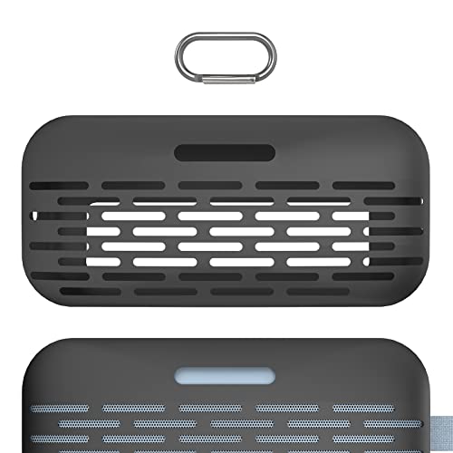 Image of Geekria Silicone Speaker Case Cover Compatible with Bose SoundLink Flex Gen 1, Protective Soft Skin, Portable Speakers Travel Carrying Sleeve with Keychain Hook (Black)