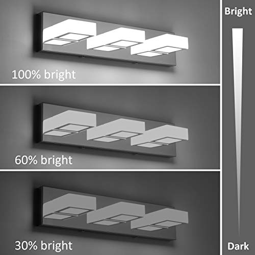 Image of Ralbay Dimmable LED Vanity Light Modern 3 Light Acrylic Stainless Steel for Bathroom Vanity Lighting Fixtures
