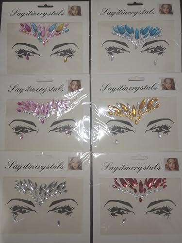 Adesivo Carnaval Pedras Tipo Strass Rosto Maquiagem Festa (ALEATORIO MODELO E COR)