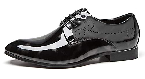Men's Oxford Patent Leather Pointed Toe Lace Up Non-Slip Thick Heel Dress Shoes Fashion Formal Shoes Casual Shoes for Prom Business Business Work Dating2