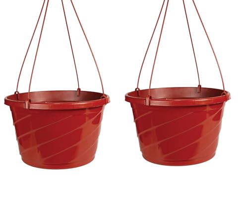 The HC Companies Hanging-planters, Clay, 12\" (Pack of 2)