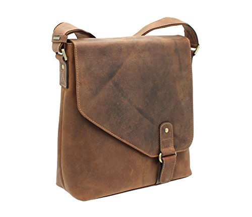 Visconti Aspin 16071 sacoche cuir homme grand format besace marron vintage