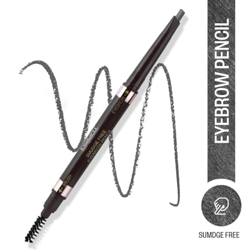 Image of INSIGHT Smudge Free Eyebrow Pencil with Spoolie | Matte Finish | Long Lasting & Waterproof | For Indian Skin Tones | 30gm | Shade: Dark Grey (Pack of 2)