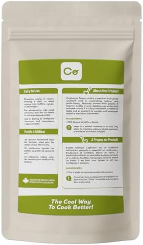 Coolinario Tartaric Acid Powder (1 LB) Food Grade Natural Acidulant - 1