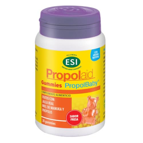 ESI Propolbaby Gummies para Niños con Própolis, Jalea Real Fresca y Miel de Manuka – Sabor Fresa – Apoyo Nutricional Diario – Sin Gluten ni Lactosa – 30 Gummies