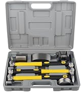 DAYUAN 7Pcs Auto Body Repair Kit, Craft Panel Beating Hammer and Dolly Set Hammer Dent Body Fende...