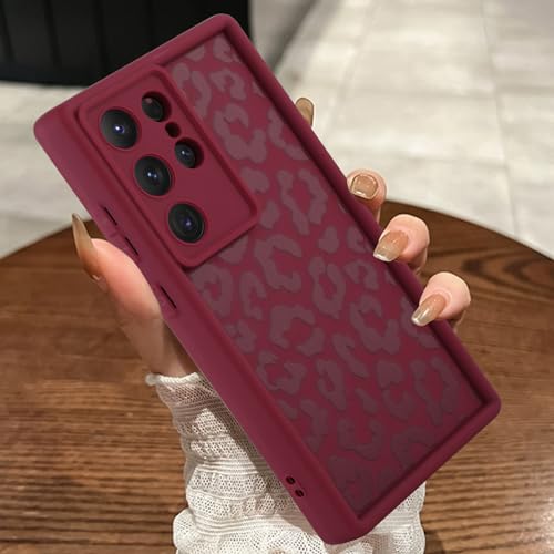Image of Compatible with Samsung Galaxy S24 Ultra Case, Wine Red