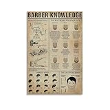 Barber Knowledge Poster Best Beard for Your Face，haircut Styles Canvas Wall Art Aesthetic Decorative Paintingstyle 12x18inch(30x45cm)