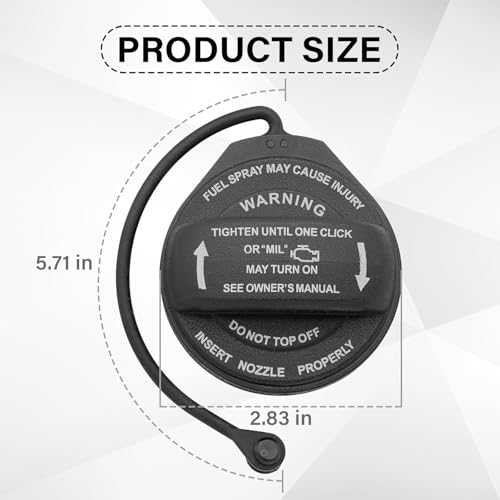 Image of Gas Cap, Fuel Cap with Retaining Strap Replace 8K0201550N, 8K0-201-550-N, 8K0 201 550 N Compatible with Audi - A4, A4 Quattro, A5, A5 Quattro, A8 Quattro, Q5, RS5, S4, S5, S8, SQ5, allroad