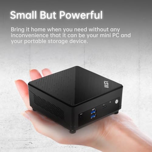 Image of msi Cubi 5 Professional Mini Desktop, Intel 6-Core Processor, 8GB RAM, 256GB SSD, Support 3-Monitor 4K, Thunderbolt 4, HDMI, DP, Wi-Fi 6, Windows 11 Pro, Seamless Multitasking at Work /Home