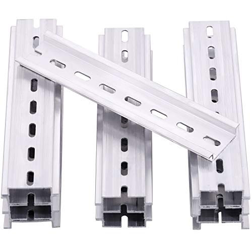 Keadic 15Pcs DIN Rail Slotted Aluminum Assortment Kit, 6 Inches Long 35mm Wide 7.5mm High