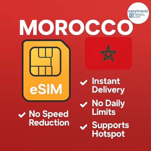 Morocco eSIM High Speed Data Supports Hotspot 30 Days 3-20GB Email Delivery (3GB for 30 Days)
