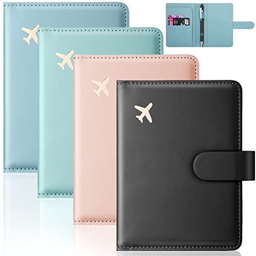 4 Pieces Passport and Vaccine Card Holder Cover Wallet Rfid Blocking Travel Wallet Passport and Id Holder Card Holder for Men 4 Pieces Passport and Vaccine Card Holder Cover Wallet Rfid Blocking Travel Wallet Passport and Id Holder Card Holder for Men