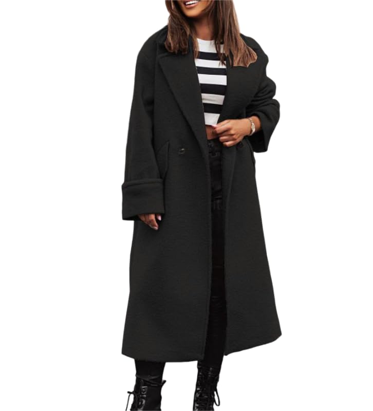 Amazon.com: Akivide Women Double Breasted Long Pea Coat Winter