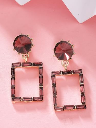 Image of KARATCART Gold-Plated Contemporary Brown Drop Earrings for Women (33038548)