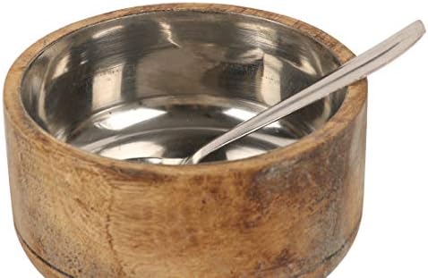 Decorative Rustic Wooden Sugar Bowl With Lid Wide Mouth Candy Treat Jar Spice Jar Holder Condiment Nuts Serving Bowl Pot Salt Spice Herb Loose Leaf Tea Storage Container Novelty Home & Kitchen