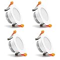2.5 inch Dimmable LED Recessed Lighting, 5W Retrofit Downlight, 3000K Warm White, CRI 80 with LED Driver, as AC 110V Ceiling Light Fixture for Living Room, Kitchen, Bedroom, Hallway, 4 Pack