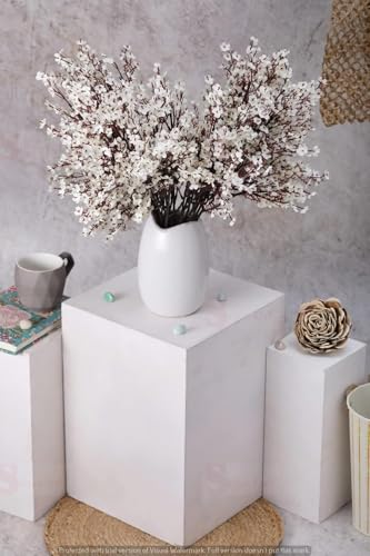 Image of SATYAM KRAFT 12 Pcs Artificial Babys Breath Gypsophila Flower Sticks for Gifting, Home, Office, Living Room, Valentine Decorations, Garden Decor and Craft