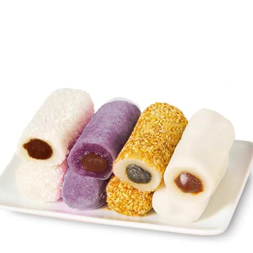 KWOLYKIM Mochi Rice Cake, 6 Pack Purple Sweet Potato Flavor 12.69oz Soft & Sweet Mochi Individually Packaging Dessert Asian Pastry Traditional Snack and Food