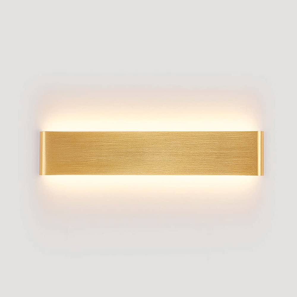 Luces de pared de aluminio con tira de metal creativa y aplique LED dorado moderno de dormitorio